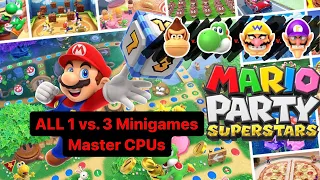 Mario Party Superstars - All 1 vs. 3 Minigames (Master CPU) 2023 HD