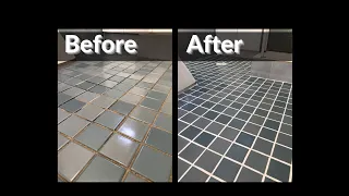 How to regrout my  bathroom floor.