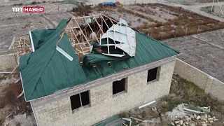 Terter'deki yıkım havadan görüntülendi