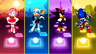 Amy Rose 🆚 Shadow Sonic 🆚 Rouge Sonic 🆚 Matel Sonic | Sonic Team Tiles Hop EDM Rush