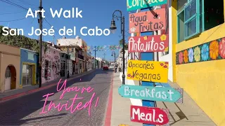 Art walk in the art district of San José del Cabo | Mexico Travel Vlog 2022 | Silent Vlog