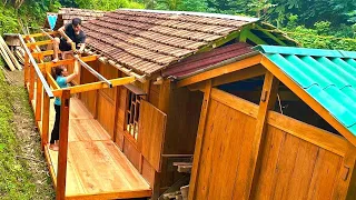 Time lapse 65 Days Wooden House Expansion: Columns, Wooden Floors, Roofing, Painting