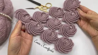 The image is gorgeous... very easy to make, Oyster shawl model (close-up, detailed explanation)