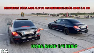 MERCEDES E63S AMG 4.0 V8 450KW vs MERCEDES E63S AMG 4.0 V8 450KW drag race 1/4 mile 🚦🚗 - 4K UHD