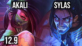 AKALI vs SYLAS (MID) | 14/0/6, Legendary, 6 solo kills, 300+ games, 900K mastery | EUW Master | 12.9