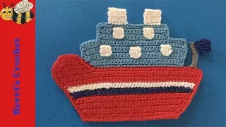 Crochet Ship Tutorial - Crochet Applique Tutorial