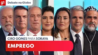 Ciro Gomes (PDT) pergunta para Soraya Thronicke (União Brasil) sobre emprego #DebateNaGlobo