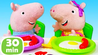Les recettes préférées de George et Peppa Pig | Famille en peluche | jouets pour enfants