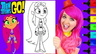 Coloring Starfire Teen Titans Go! Coloring Page Prismacolor Paint Markers | KiMMi THE CLOWN