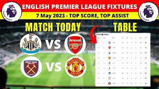 EPL Fixtures And Table Today - 7th May Matchweek 35 - English Premier League 2022/2023
