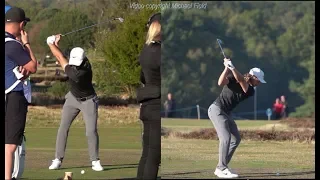 Tommy Fleetwood Golf Swing Short Iron (down-the-line & FO) Sky Sports British Masters, October 2018.