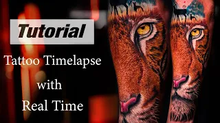Tiger Tattoo Timelapse with Real Time
