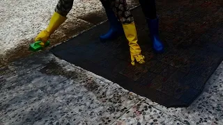 Cleaning and Transformation Dirty and Black Carpet to Clean and Colorful One!Rug Cleaning Satisfying