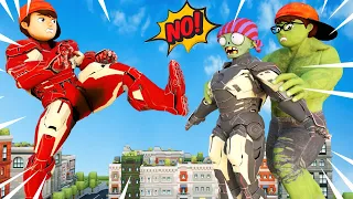 Scary Teacher Funny 3D Animation - Iron Nick and NickHulk vs Iron Zombie