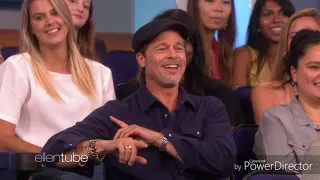 Superfan Brad Pitt Distracts Ellen While Sitting i