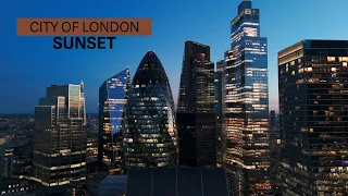 Sunset City of London UK Aerial View | 4K Ultra HD Drone Footage