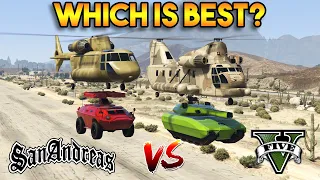 GTA 5 CARGOBOB VS GTA SAN ANDREAS CARGOBOB (WHICH IS BEST?)