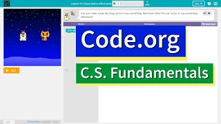 Chase Game with Events Lesson 16.2 Course C Code.org Tutorial with Answers