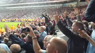 The last  I'm forever blowing bubbles  final whistle, final game, at the Boleyn. 3-2 against United.