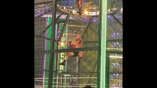 Brock Lesnar Climbs The Chamber To Catch Austin Theory At WWE Elimination Chamber 2022