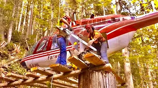 Epic Heli-logging skills | The BEST Air-crane footage yet | working with Dad