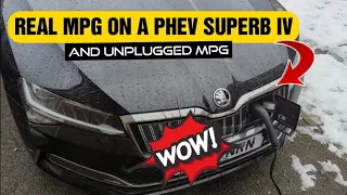 Skoda Superb IV Estate plug-in hybrid real world mpg / unplugged mpg