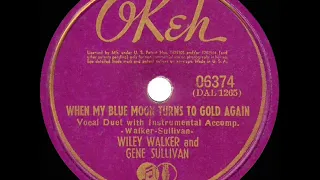 1st RECORDING OF: When My Blue Moon Turns To Gold Again - Wiley Walker & Gene Sullivan (1941)