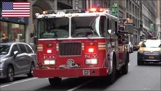 FDNY spare fire truck responding - Classic manual siren