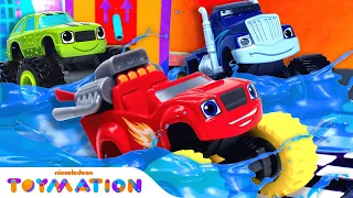 Blaze vs. Crusher in BLAZING Figure-8 Race! 🏁 | Blaze and the Monster Machines Toys | Toymation