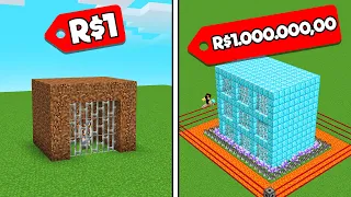 PRISÃO SEGURA de R$1 vs R$1.000.000 no Minecraft