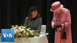 Duchess of Cambridge, Queen Elizabeth Visit Kings College