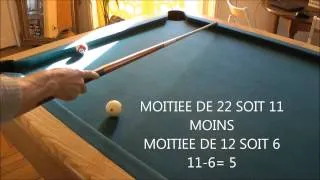 billard, calculs decimal bande avant