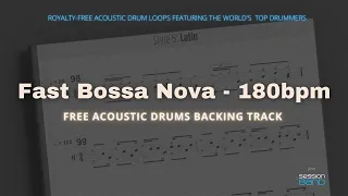 Free Acoustic Drums Backing Tracks: Fast Bossa Nova - 180bpm