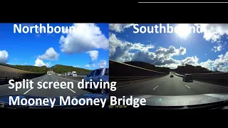 Dual (Split) & full screen driving across beautiful Mooney Mooney Bridge
