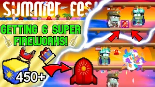 GETTING 6 SUPER FIREWORKS! USING 450 SUMMER SURPRISES! (SUPER LUCKY!) | Growtopia | Summer Fest 2020