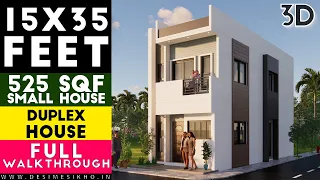 Duplex House Design With Front Elevation || 15x35 Feet House Plan-17