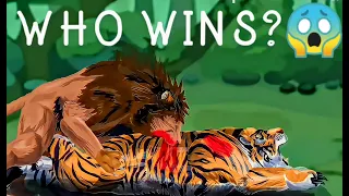 LION VS TIGER animation death fight | EPIC BATTLE | Animation