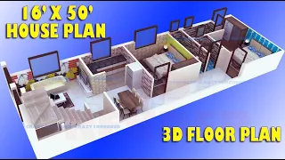 16X50 3D FLOOR PLAN | 16X50 VASTU HOME PLAN | 16X50 3D HOUSE PLAN | 16X50 PLOT KA NAKSHA | 16X50 |