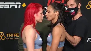 Gillian Robertson vs. Taila Santos - Weigh-in Face-Off - (UFC Fight Night: Thompson vs. Neal)