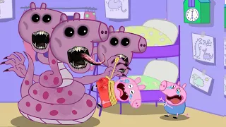 Mummy Pig Turn Into A Zombie Three Head At Bedroom ?? | Peppa Pig Funny Animation