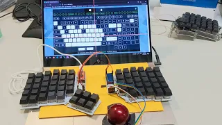 ErgoSNM Keyboard Rev 1.0 test with trackball