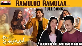 RAMULOO RAMULAA Full Video Song REACTION | Allu Arjun | COUPLE REACTION | BOYFRIEND GIRLFRIEND REACT