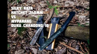 🔪 Silky NATA Double Edged Hatchet 240mm vs ⚔ MyParang Duku Chandong 10"