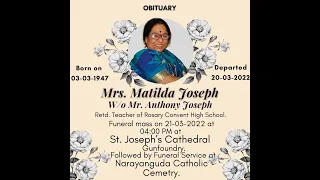 Mrs Matilda | Funeral Mass 4pm | 21-3-22