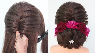 most beautiful bridal juda hairstyle at home | messy low bun hairstyle