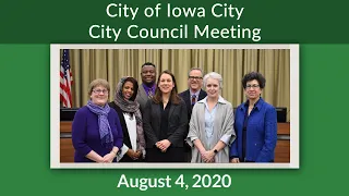 Iowa City City Council Meeting of August 4, 2020
