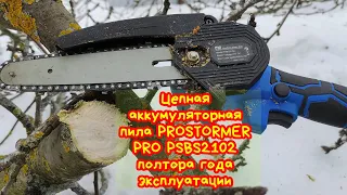 PROSTORMER PRO PSBS2102 cordless chain saw has been in operation for one and a half years