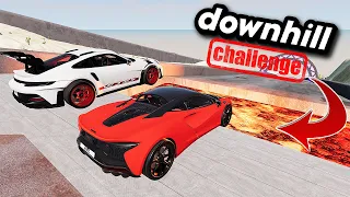 Cars VS Dangerous Downhill Track Challenge #1 BeamNG Drive