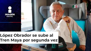 López Obrador realiza un segundo recorrido a bordo del Tren Maya