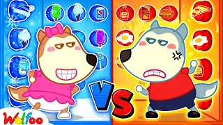 Wolfoo, Don't Plays Hot vs Cold Food with 100 Mystery Buttons|Wolfoo Kids Stories|Wolfoo The Best